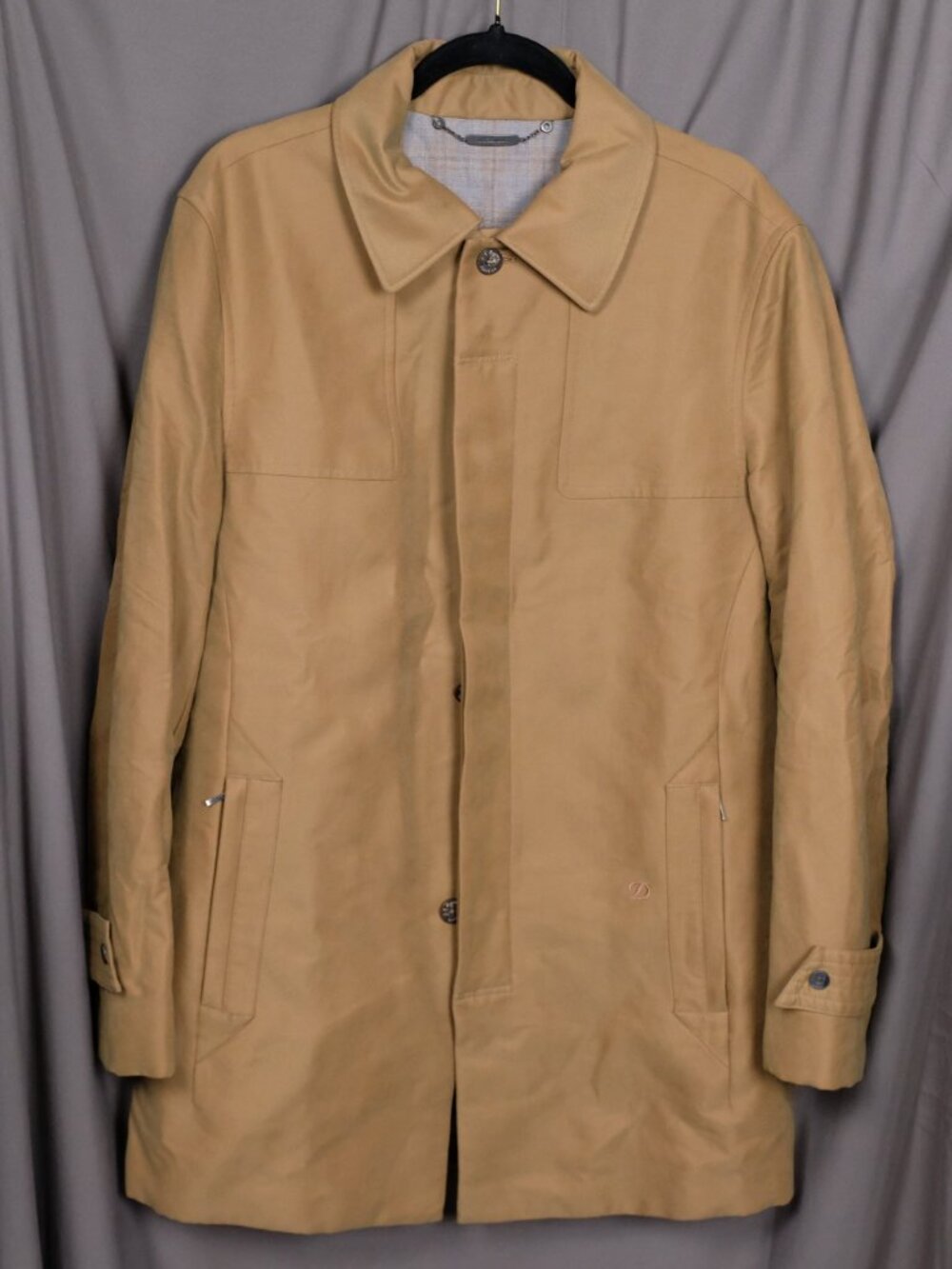 S.T. Dupont Car Coat - Sharkskin camel tan